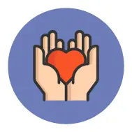Icono corazón cuidado salud